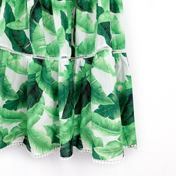 NWT Forever 21 Tropical Leaf Tiered Maxi Skirt - Picture 3 of 8